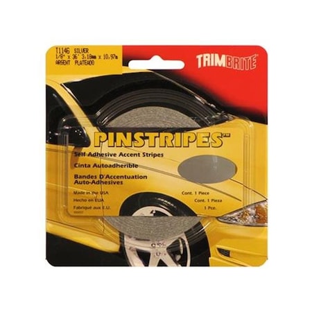 Trimbrite TRIMBRITE T1146 Pinstripe Tape; Silver; 0.12 In. X 36 Ft. T18-T1146